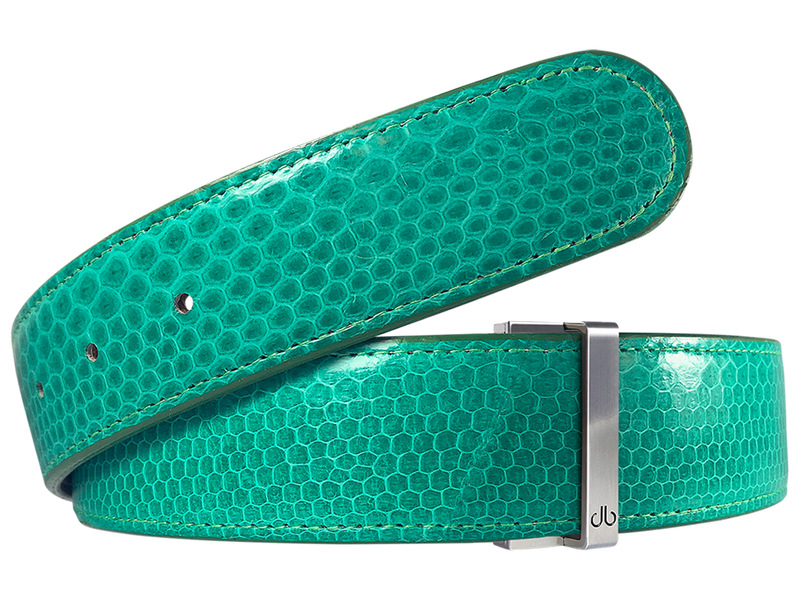 Green Snakeskin Leather Belt