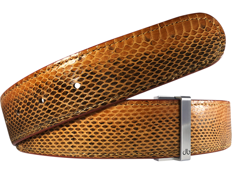 Medium Brown Snakeskin Leather Belt