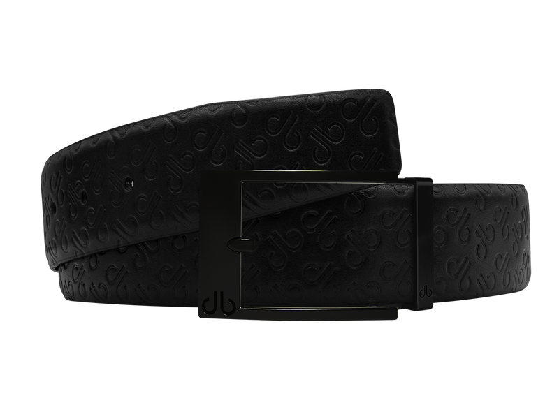 Brown Db Icon Pattern Embossed Leather Belt With Black Classic Prong Buckle