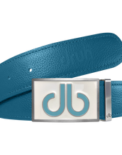 Aqua Full Grain Textured Leather Strap with Buckle