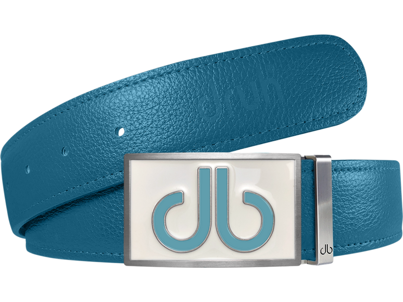 Aqua Full Grain Textured Leather Strap with Buckle