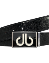 Black Stingray Texture Leather Belt