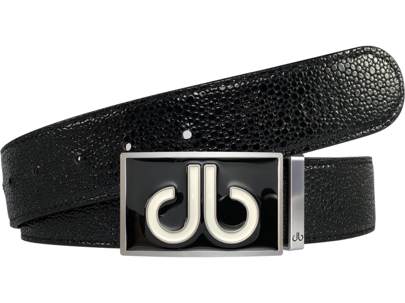 Black Stingray Texture Leather Belt