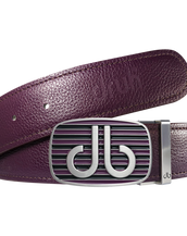 Purple Full Grain Textured Leather Strap with Buckle