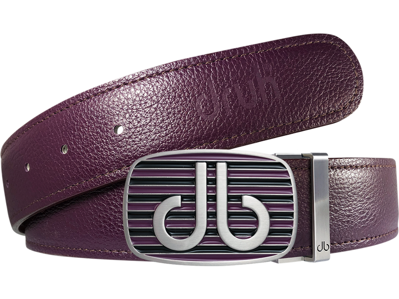 Purple Full Grain Textured Leather Strap with Buckle