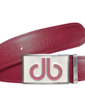 Pink Full Grain Leather Texture Belt with Buckle