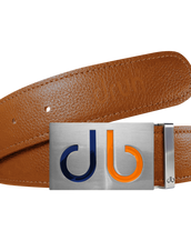 Orange Full Grain Textured Leather Strap with Buckle