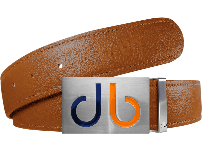 Orange Full Grain Textured Leather Strap with Buckle