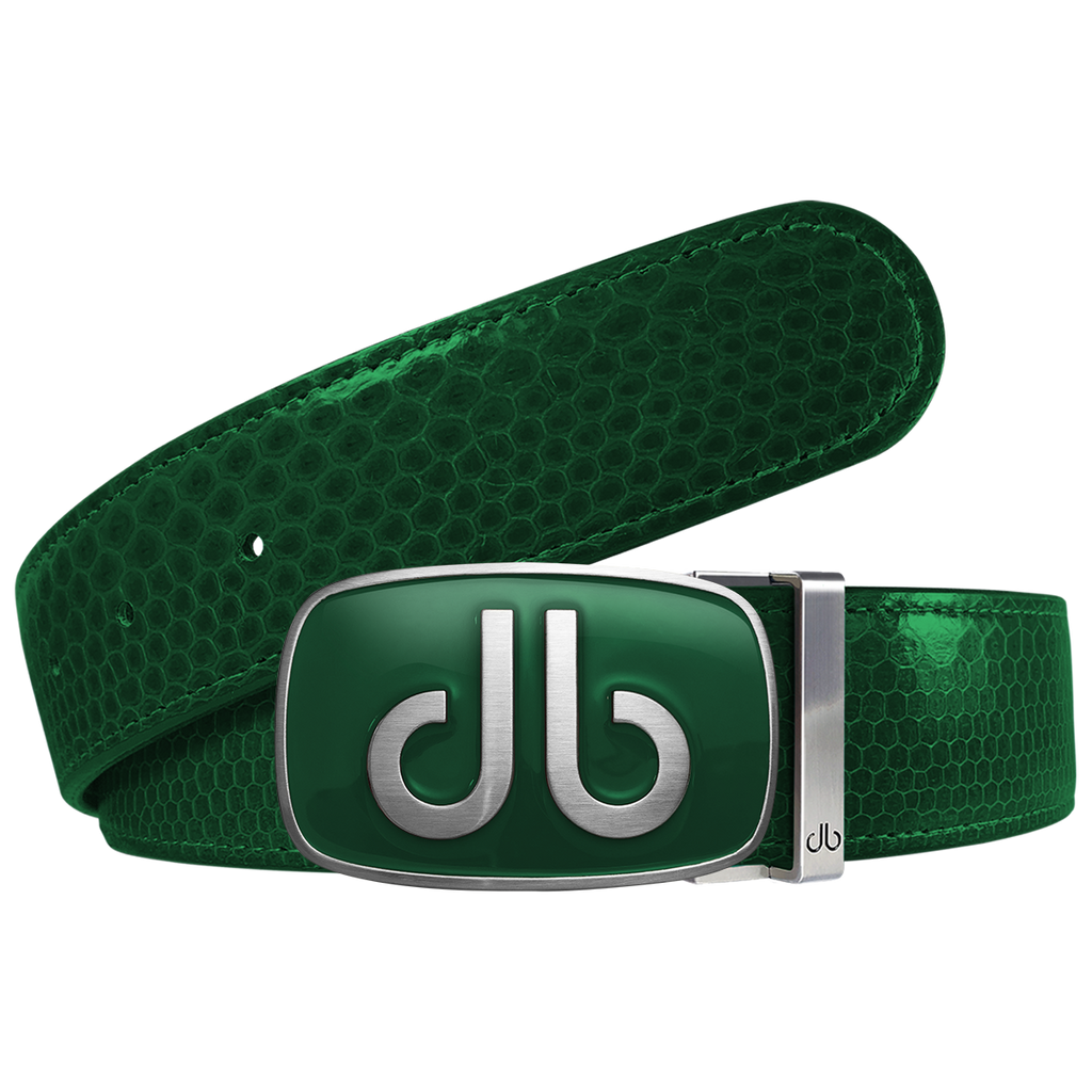 Green Snakeskin Leather Belt with buckle