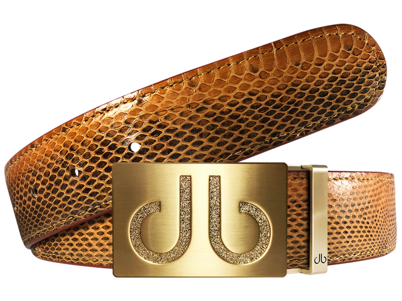 Dark Brown Snakeskin Leather Belt with buckle