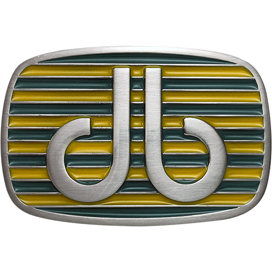 Yellow and Aqua Stripe Buckle