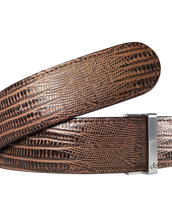 Brown Lizard Textured Leather Belt