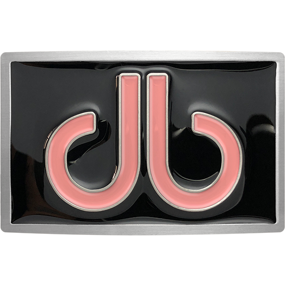 Double Infill Buckle Black and Pink