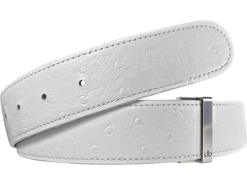 White Ostrich Texture Leather Belt