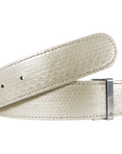 White Snakeskin Leather Belt