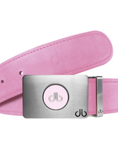 Pink Plain Leather Texture Belt with Pink Ballmarker Buckle