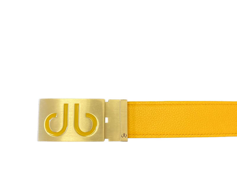 Yellow Full Grain Tour Belt with Yellow Infill Buckle