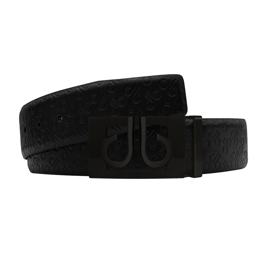 Monogrammed Leather Belt in Black - Burberry