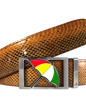 Arnold Palmer Snakeskin Leather Belt in Brown