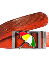 Arnold Palmer Snakeskin Leather Belt in Red