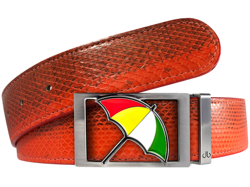 Arnold Palmer Snakeskin Leather Belt in Red