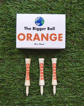 The Bigger Ball - Bamboo Castle Golf Tees - Orange 70mm