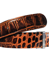 Light Brown Crocodile Texture Leather Belt