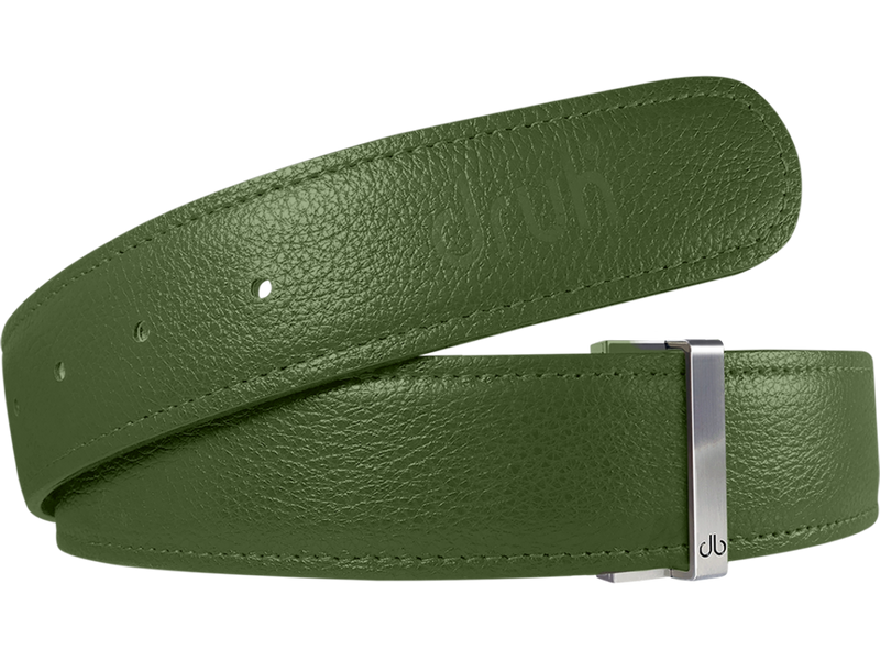 Green Full Grain Texture Leather Belt