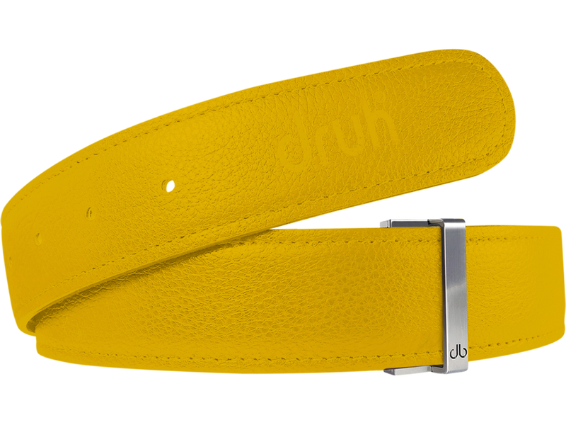 Yellow Full Grain Textured Leather Belt