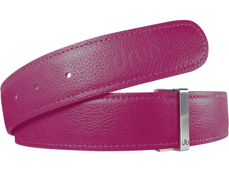 Pink Full Grain Texture Leather Belt