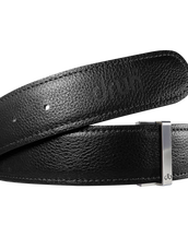 Black Full Grain Textured Leather Belt