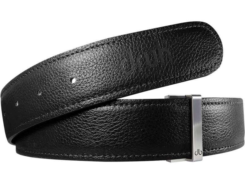 Black Full Grain Textured Leather Belt