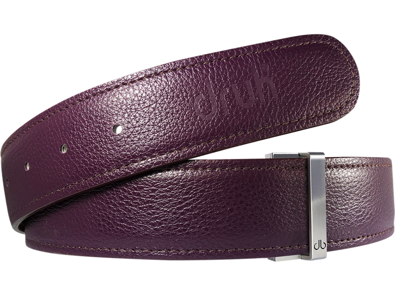 Purple Full Grain Texture Leather Belt