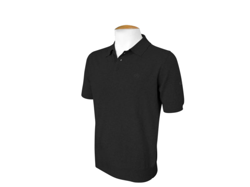 Short Sleeve Polo Jumper - Black