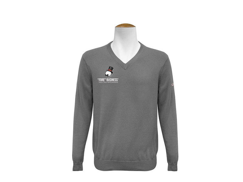 'FORE' V neck Jumper - Grey