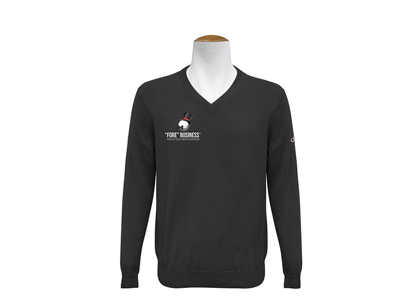 'FORE' V neck Jumper - Black