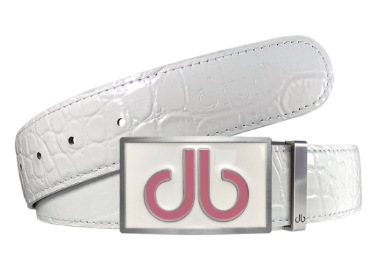 White Croc with White & Pink Double Infill