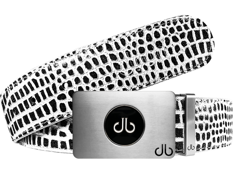 Ballmarker Black & White Crocodile Leather Texture Belt