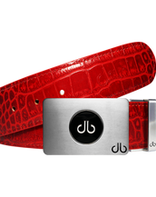Ballmarker Red Crocodile Leather Texture Belt