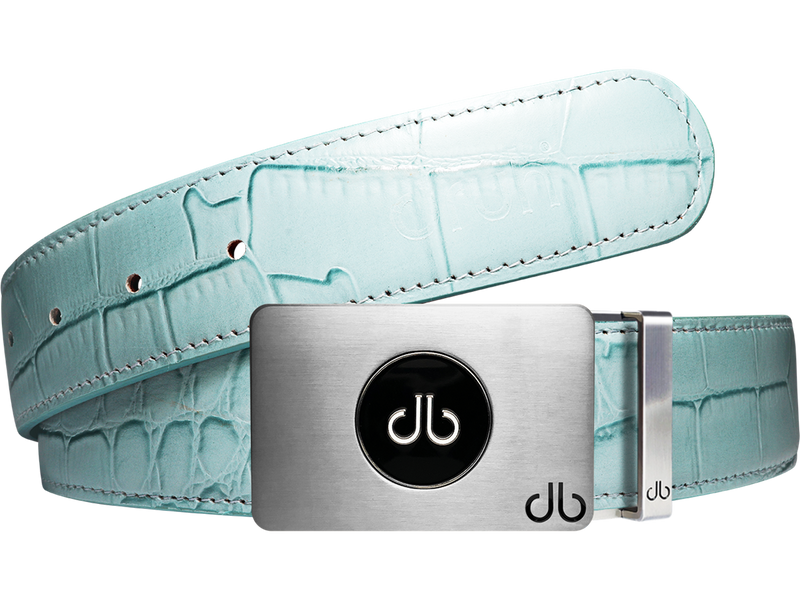 Ballmarker Aqua Crocodile Leather Texture Belt