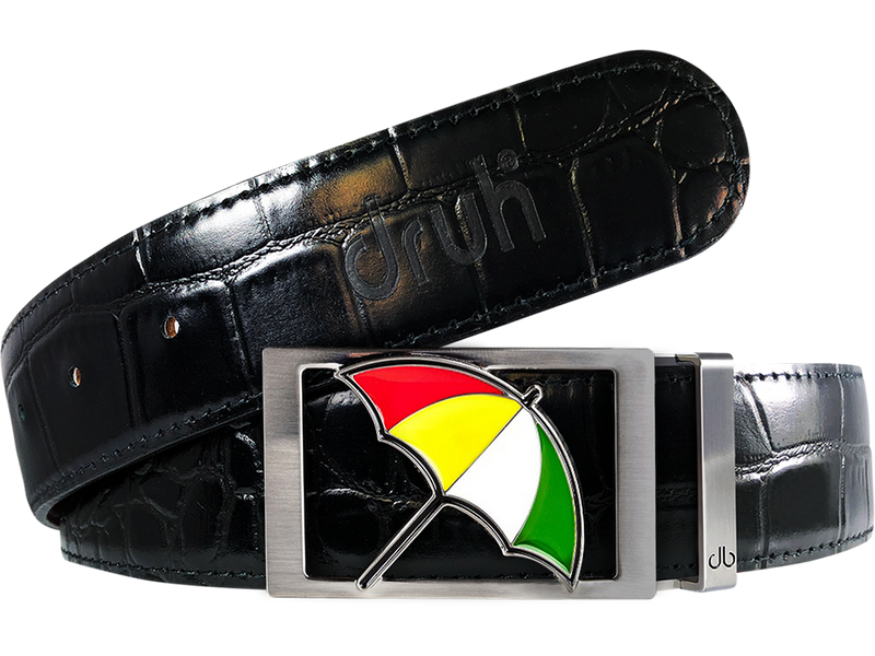 Arnold Palmer Crocodile Leather Belt in Black
