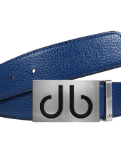 Full Grain Leather Belt in Blue with Blue ‘db’ infill Buckle
