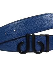 Full Grain Leather Belt in Blue with Matte black ‘db’ Icon Buckle