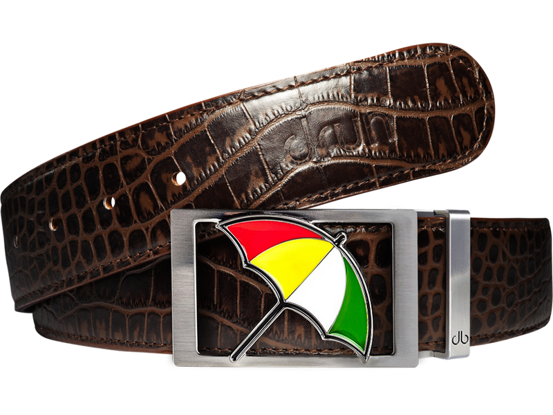 Arnold Palmer Crocodile Leather Belt in Dark Brown