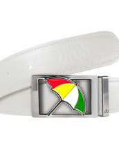 Arnold Palmer Ballmarker Buckle and Full Grain Leather Belt in White