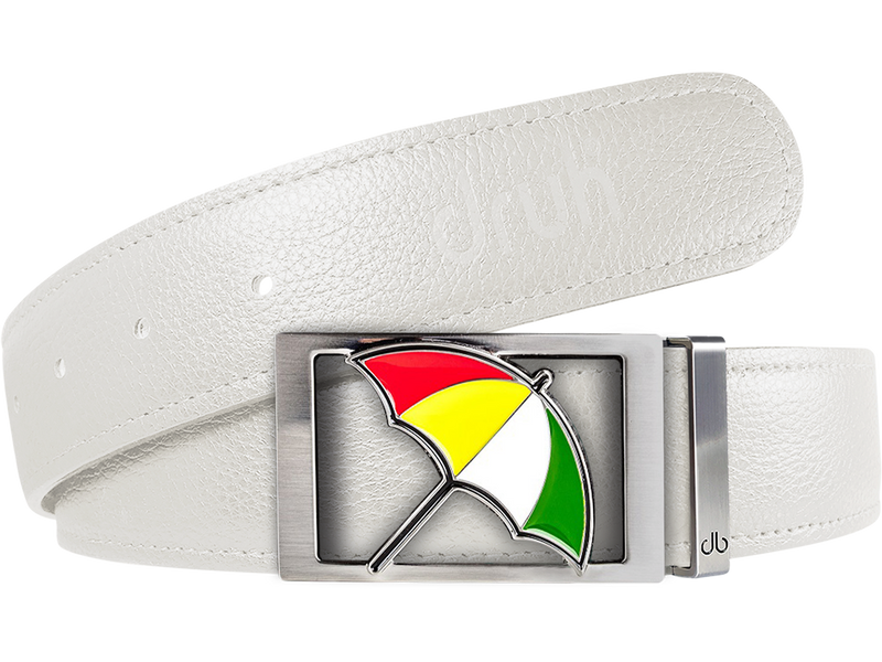 Arnold Palmer Ballmarker Buckle and Full Grain Leather Belt in White