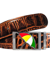 Arnold Palmer Crocodile Leather Belt in Light Brown