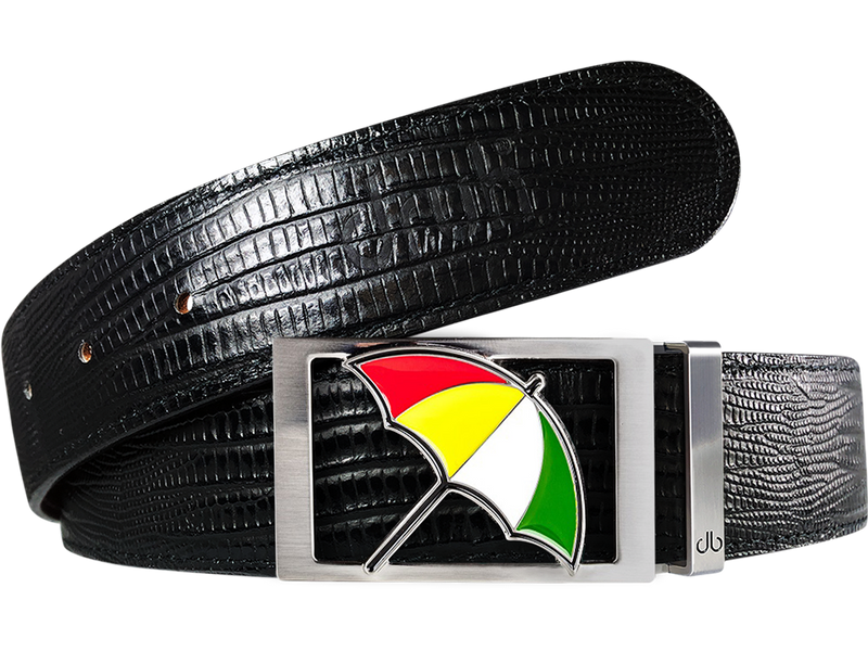 Arnold Palmer Ballmarker Buckle and Lizard Leather Belt in Black