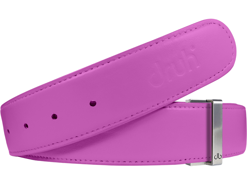 Pink Plain Textured Leather Belt