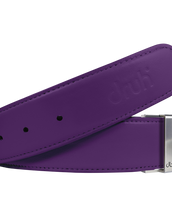 Purple Plain Textured Leather Belt
